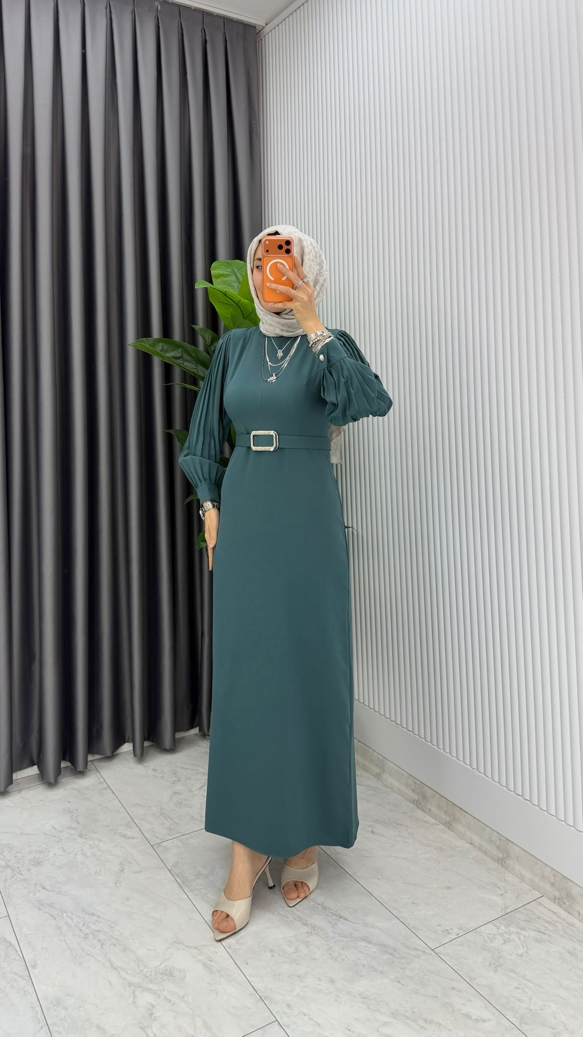 Dubai Krep Nisa Elbise - Görsel 10