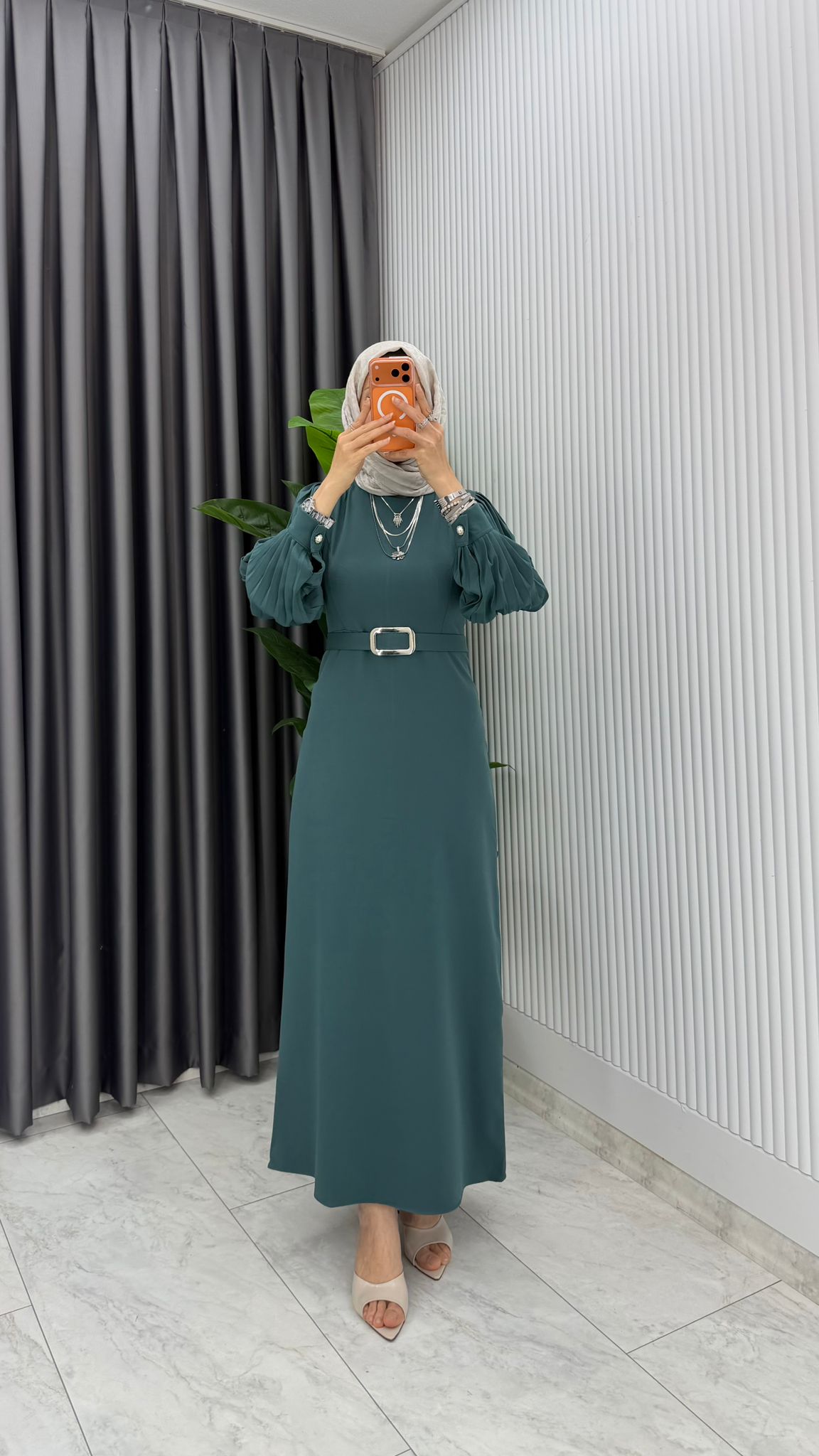 Dubai Krep Nisa Elbise - Görsel 6