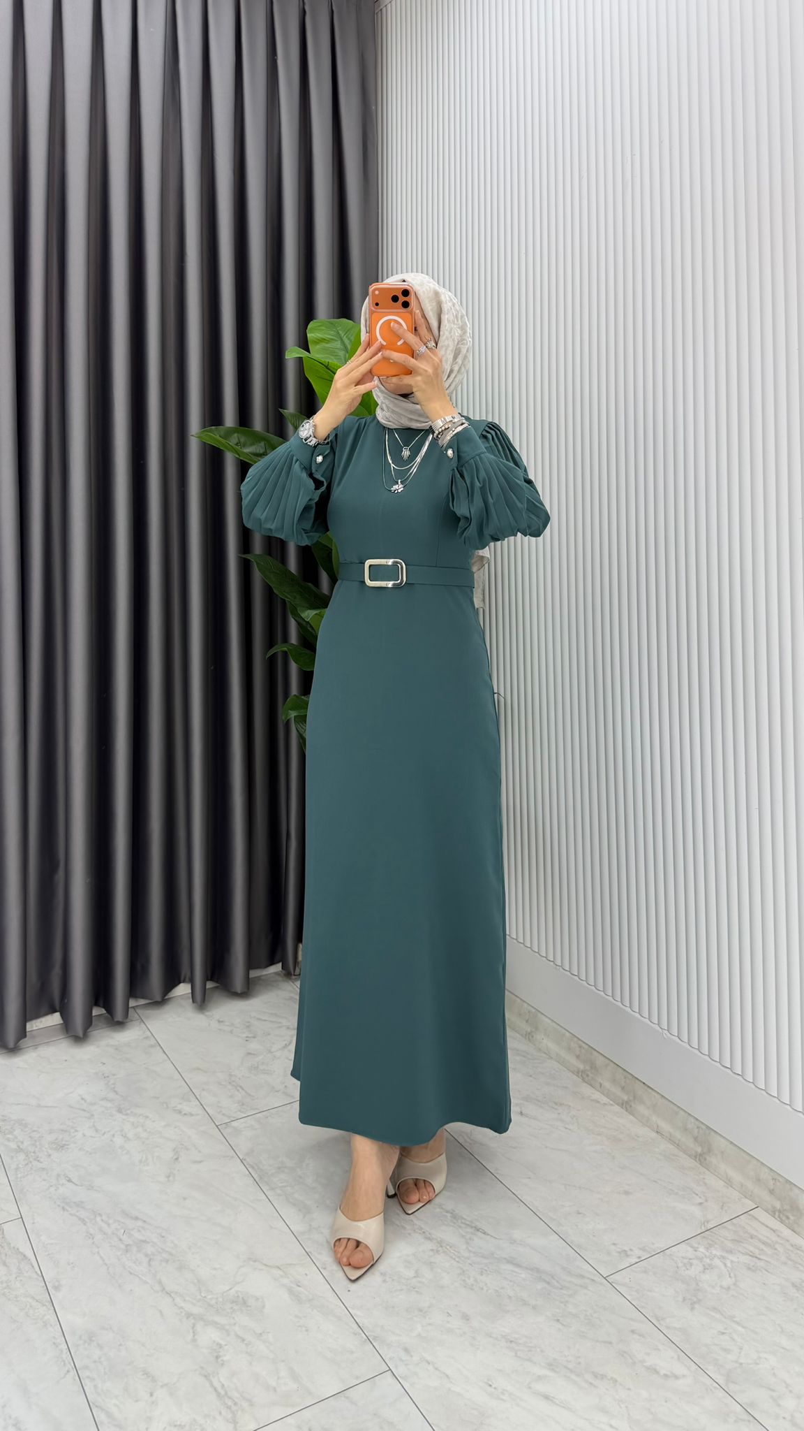 Dubai Krep Nisa Elbise - Görsel 7