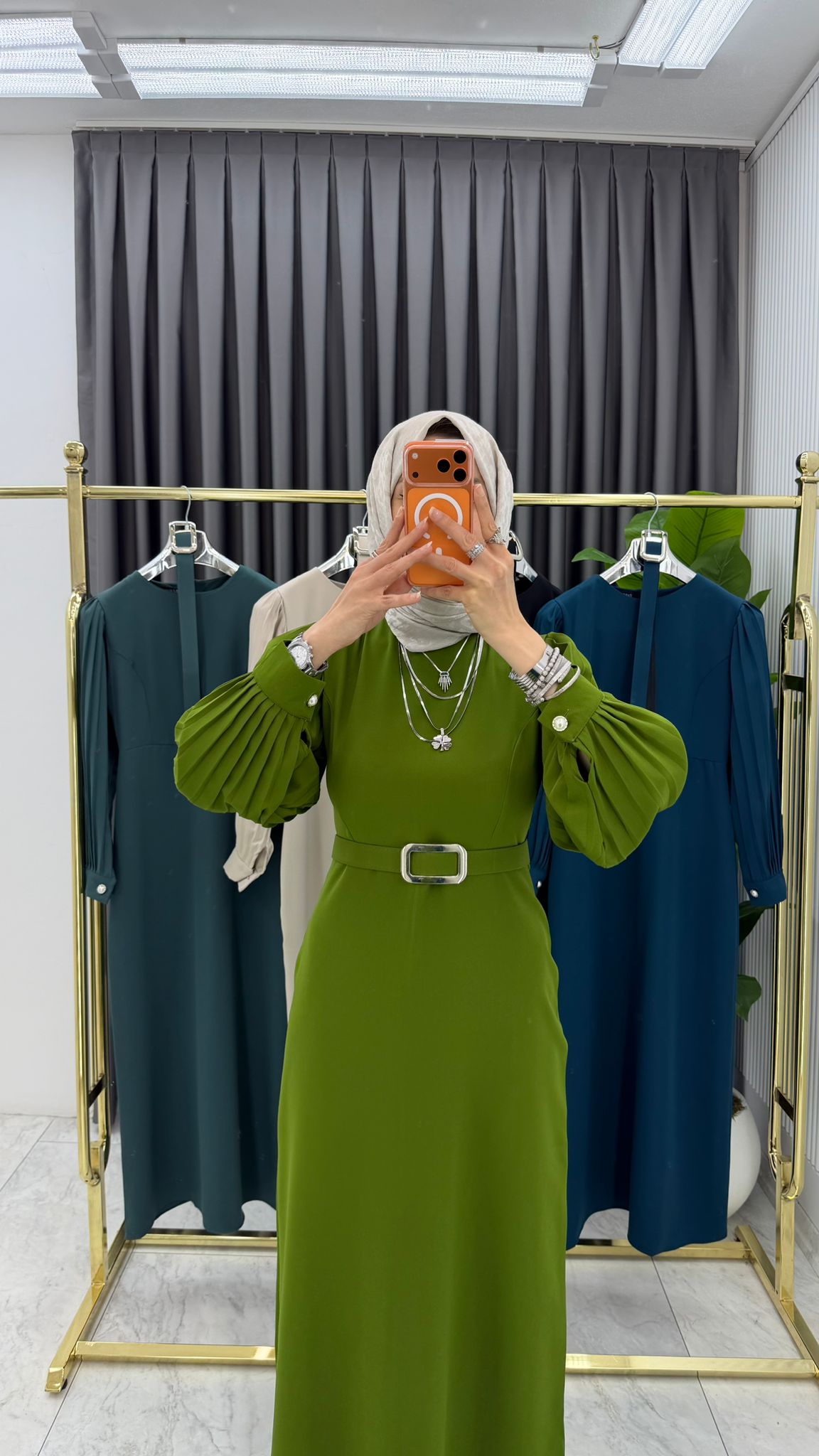 Dubai Krep Nisa Elbise - Görsel 9