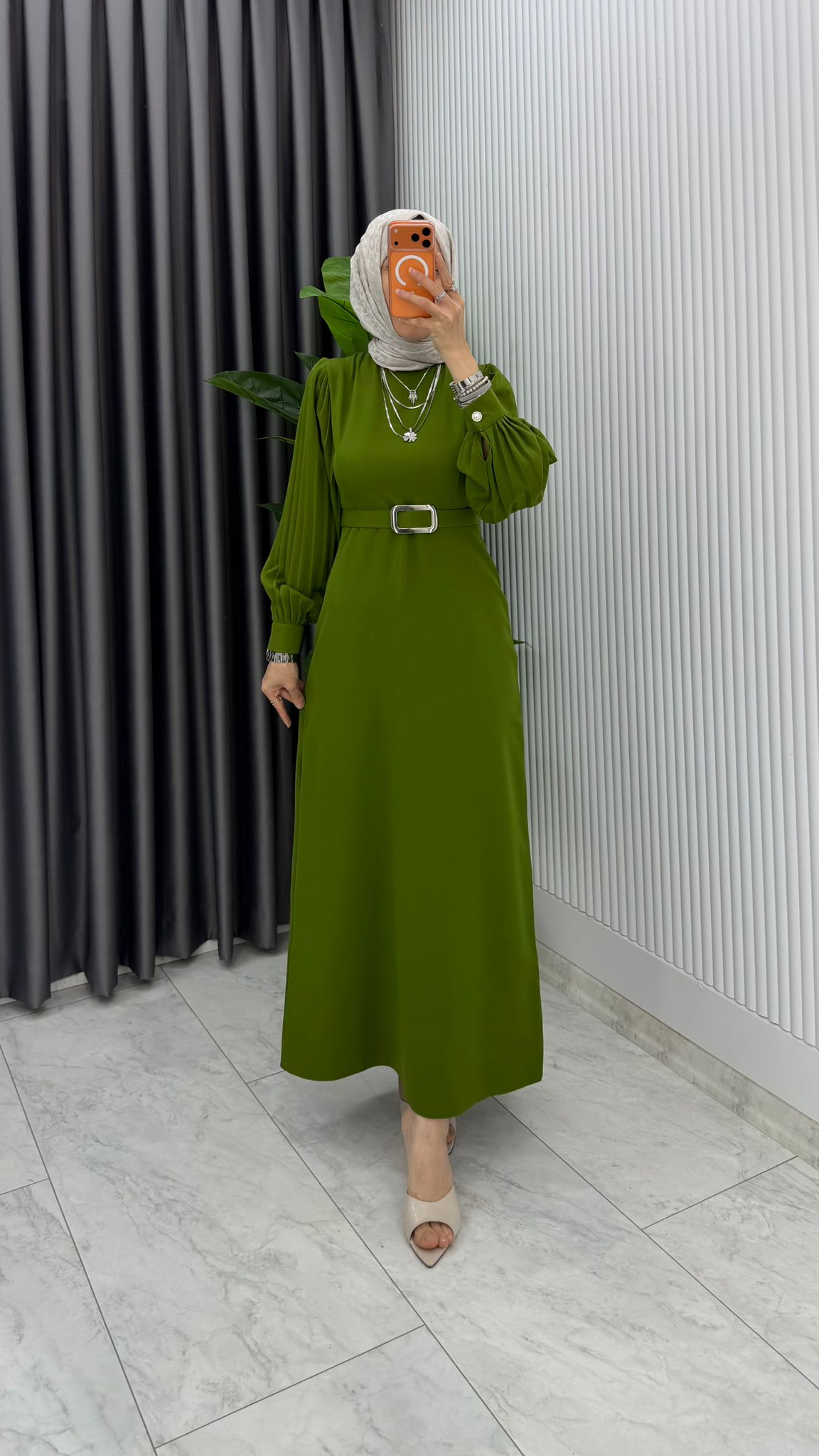 Dubai Krep Nisa Elbise - Görsel 8