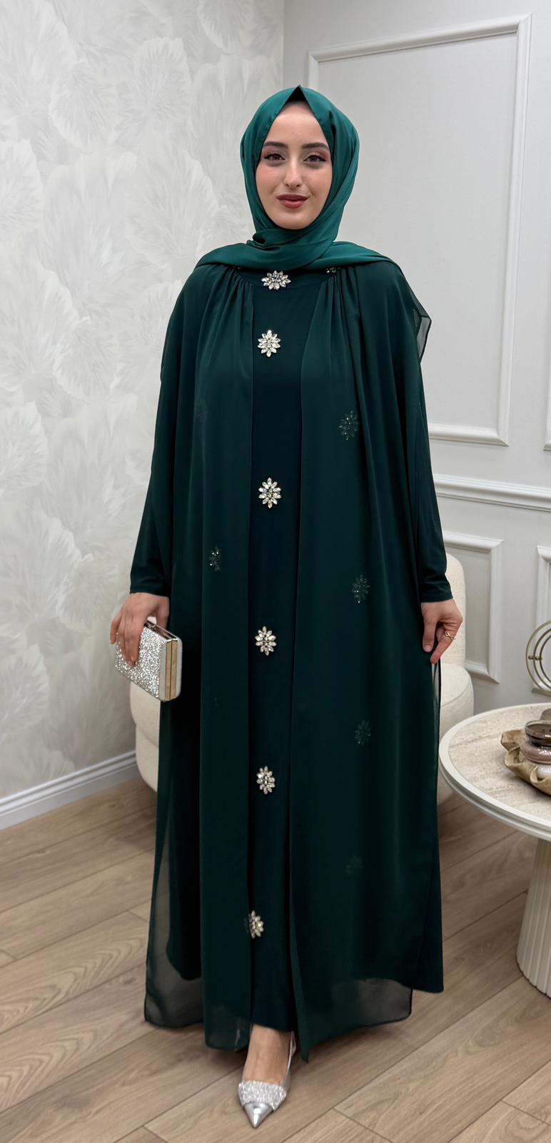 Lina Şifon Detaylı Taşlı Abiye - Görsel 8