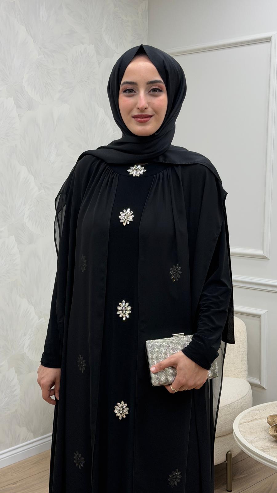 Lina Şifon Detaylı Taşlı Abiye - Görsel 3