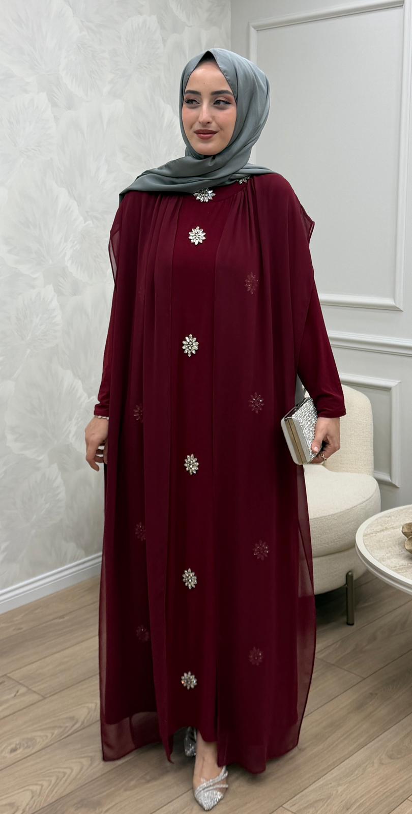 Lina Şifon Detaylı Taşlı Abiye
