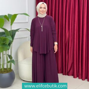 Tesettür Buğlem Sandy Pantolon Tunik Takım