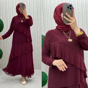 ​Ceviz Etekli Tilda Kumaş Takım