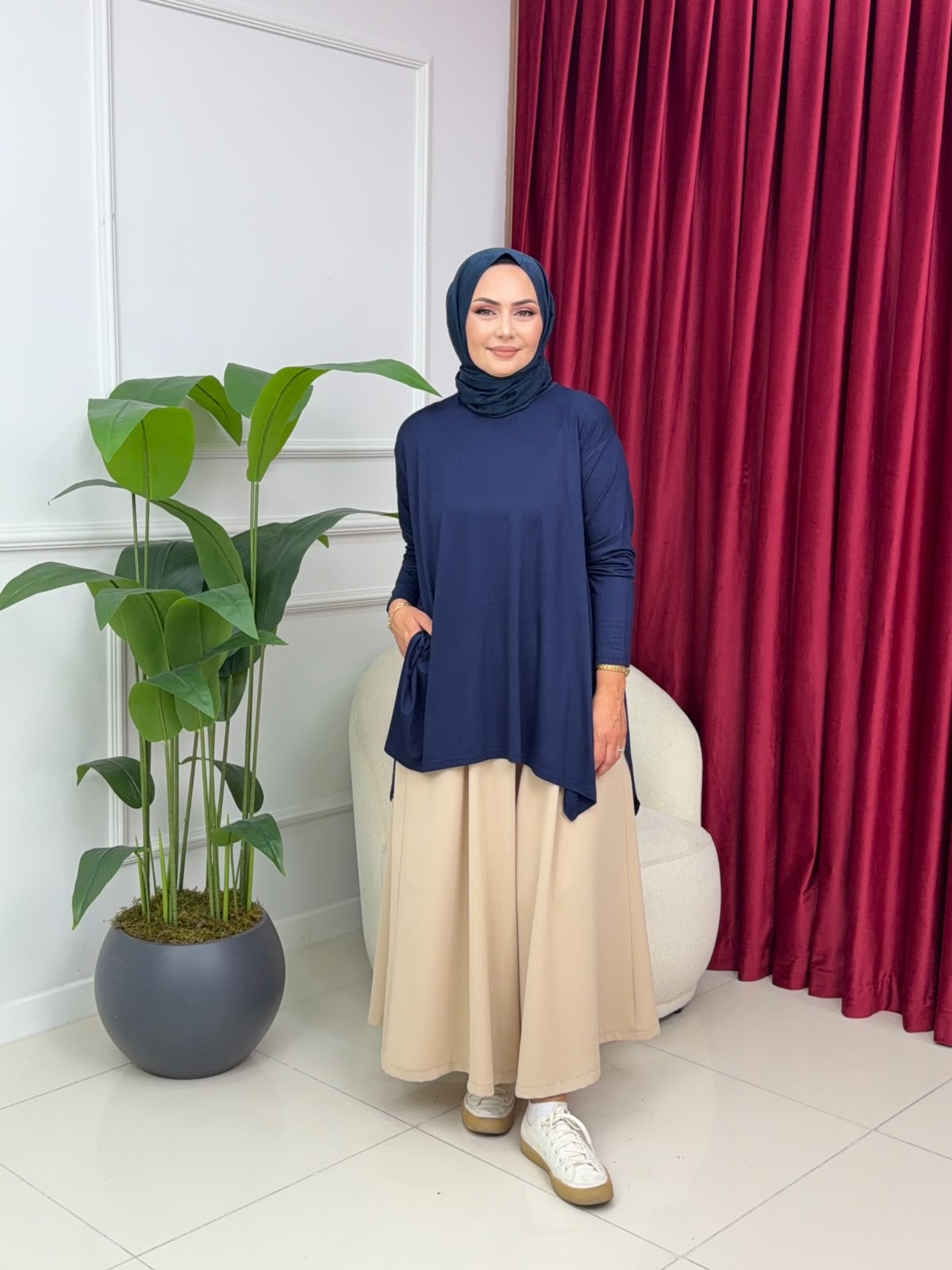 Lina Viskon Penye Tunik - Görsel 9