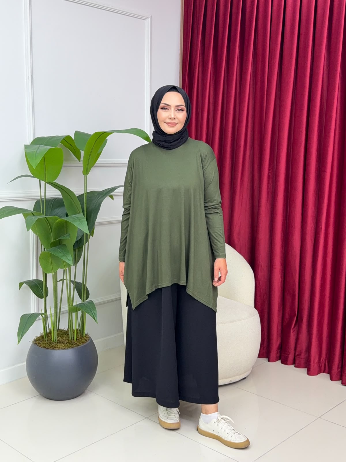 Lina Viskon Penye Tunik - Görsel 6
