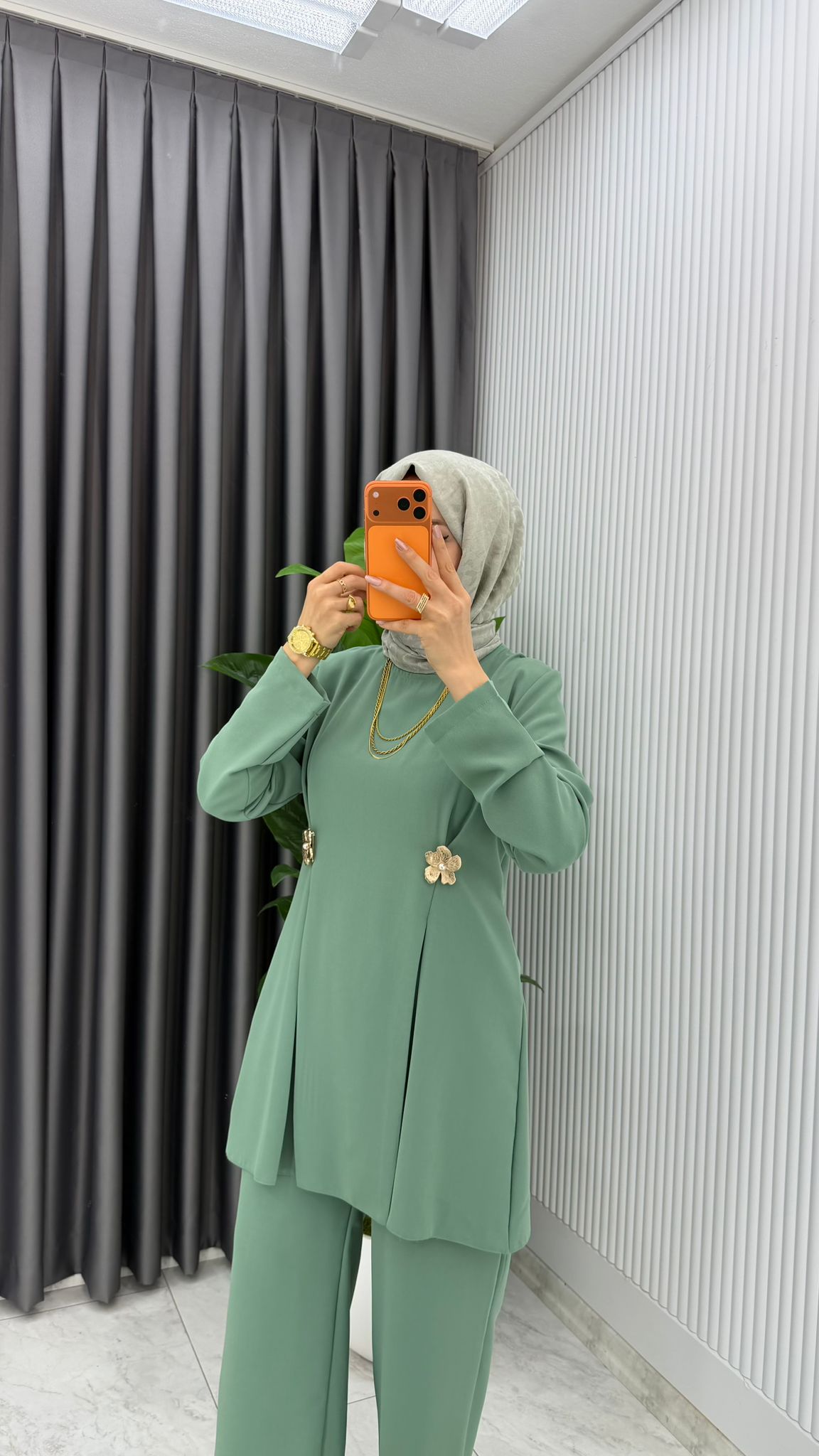Premium Kardelen Zara Krep Takım - Görsel 24