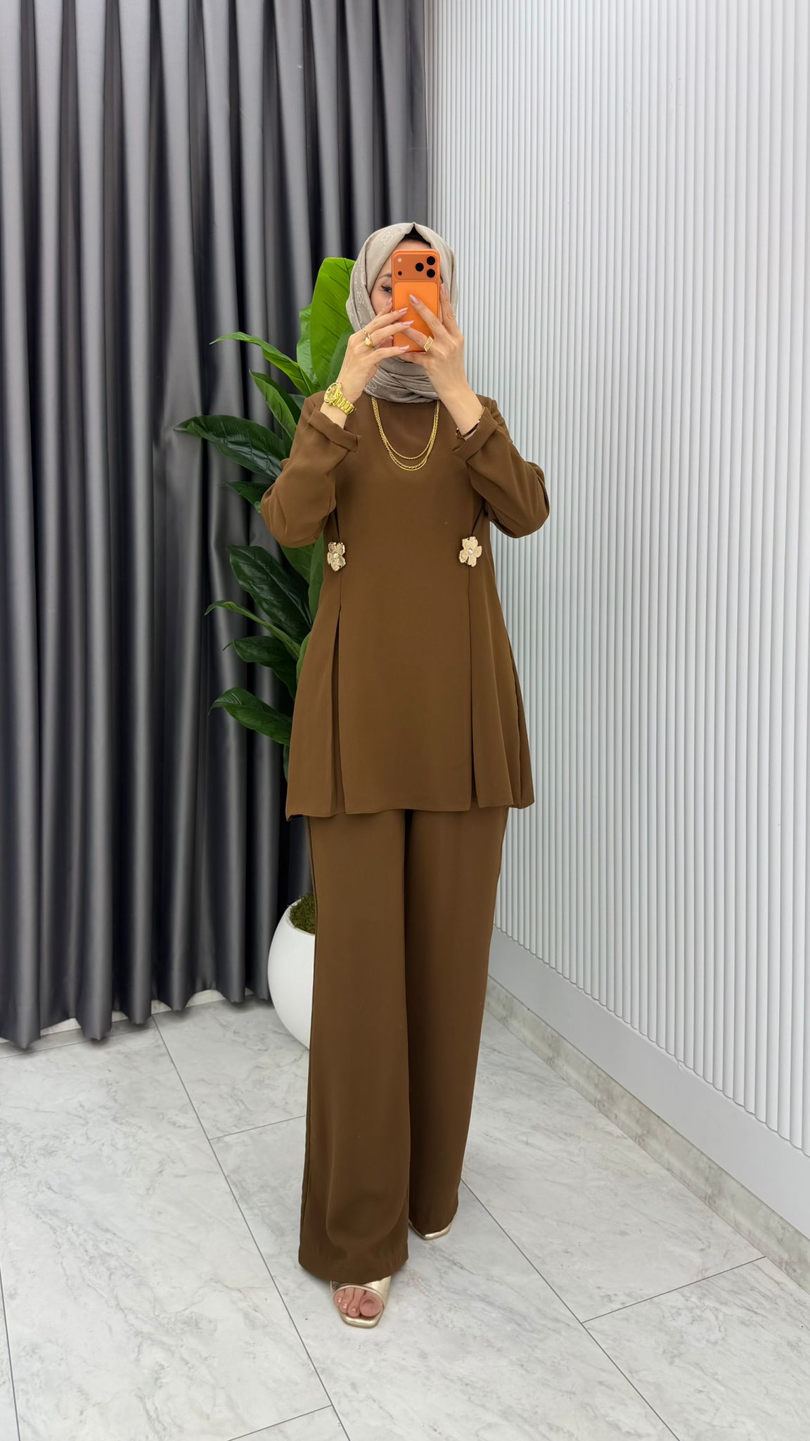 Premium Kardelen Zara Krep Takım - Görsel 15