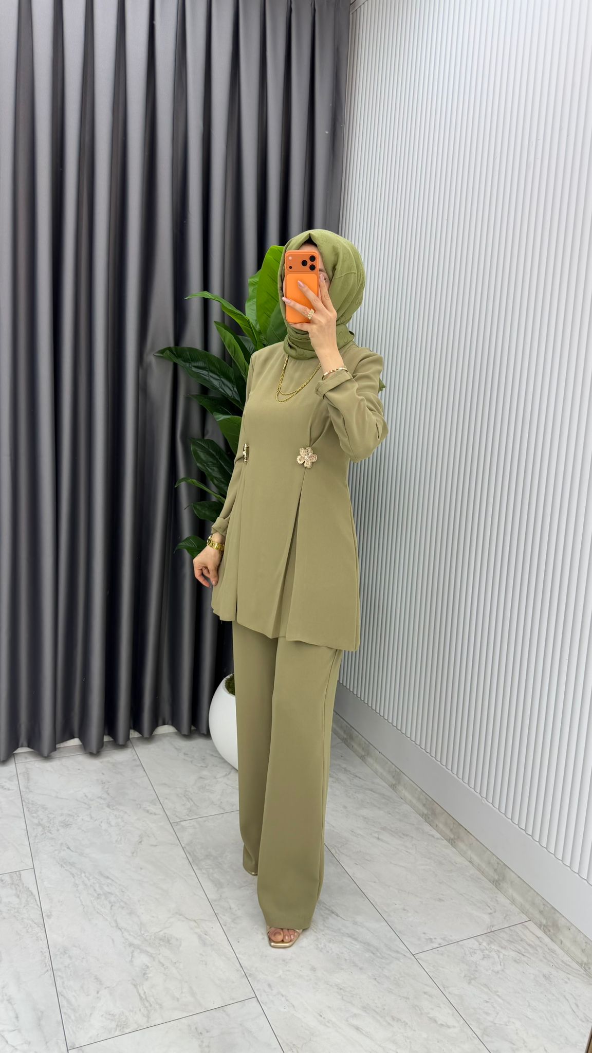 Premium Kardelen Zara Krep Takım - Görsel 9
