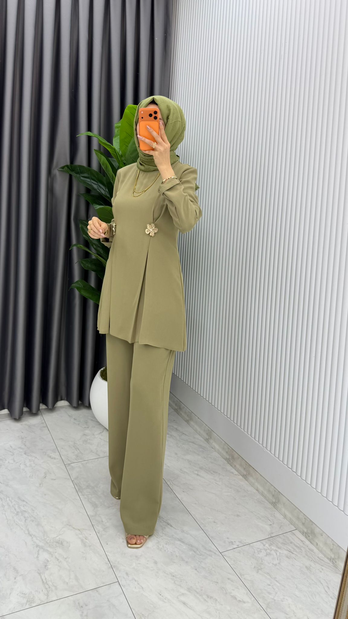 Premium Kardelen Zara Krep Takım - Görsel 2