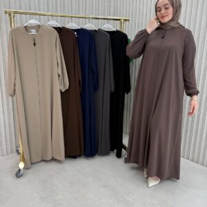 Asiye Medine İpeği  Fermuarlı  Ferace