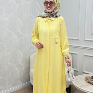 Damla Çilek Keten Tesettür Takım