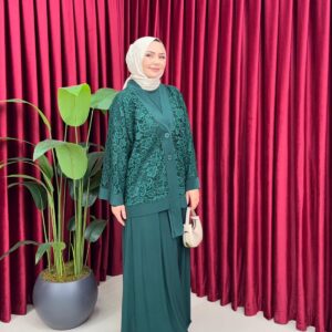 Firdevs Sandy Kumaş Dantelli Üçlü Takım