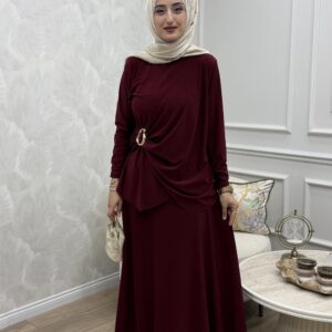 Sandy Kumaş Salaş Gizem Tesettür Etekli Takım