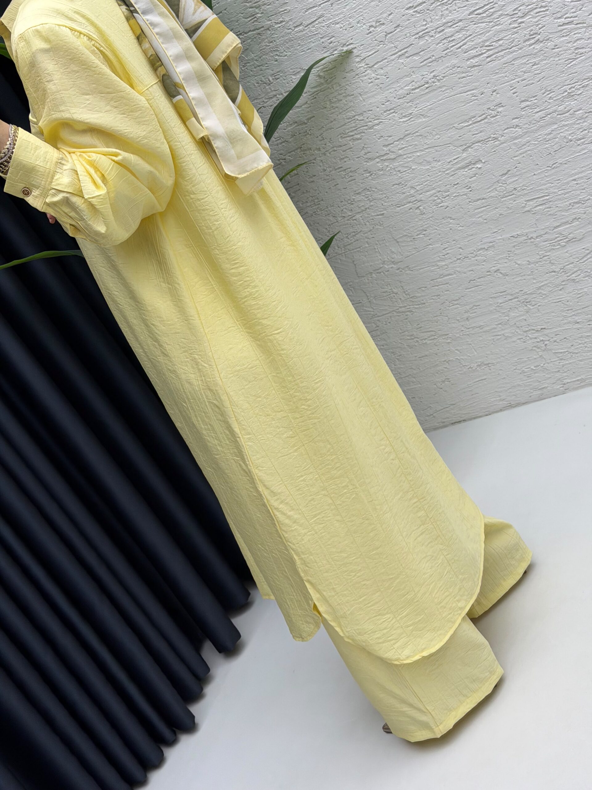Amine Çilek Kumaş Tunik Pantolon İkili Takım - Görsel 4