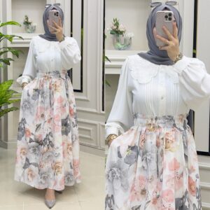 Poplin Etek Linda Gömlek Tesettür Takım